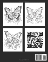 Large Print Butterflies and Flowers Easy Coloring Book: Large Prints for Seniors, Beginners, and Butterfly Lovers Majosta