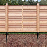 Kdgarden Fence Post Anchor Metal Ground Spike Heavy Duty Black Coated Powder Fence Stakes Post Support Base for 4"x4" Mailbox or Fence Post, 24"x4"x4" Outer Dia (3.5"x3.5" Inner Dia), Pack of 4 Kdgarden