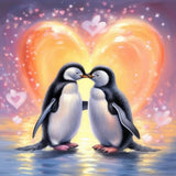 pigpigboss Kiss Penguins Diamond Painting Art Kits, Love Penguins Paint with Diamonds for Adult Beginner Office Home Wall Decor (11.8 x 11.8 inches) pigpigboss