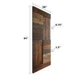 Mr. Wood 38in X 84in S Series Solid Wood Interior Sliding Barn Door Slab(Hardware Kit NOT Included)(Simple DIY Assembly) (Multi-Color) Mr.Wood