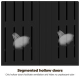 Topeakmart Wood Shoe Cabinet, Floor Storage Container with 4 Storage Shelves for Entryway Bathroom Living Room, Black Topeakmart