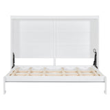 Ball & Cast Murphy Bed Full Size Wall Chest with Charging Station and Slat Support,Wood Hideaway Cabinet Platform Bedframe w/Leg,can be Folded,Space-Saving,for Small Room,Dorms,White Ball & Cast