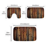 Final Friday Rustic Farmhouse Wooden Board Print Bathroom Rugs and Mats Sets 3 Piece, Wood Western Country Bath Mat 20 x 31 in, Coral Velvet Memory Foam U-Shaped Contour Shower Mat Non Slip Absorbent Final Friday
