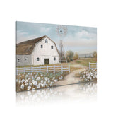 Barn Prints Farmhouse Old Barn Wall Art Handpainted Barn Painting Barn and Flowers Wall Decor Rustic Bedroom Wall Decor Farmhouse Barn Windmills Art for Bathroom Bedroom Living Room Framed Ready to Hang(24"x 16" ) Kunstorner