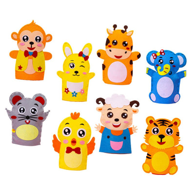 HOMOBABE 8Pcs Boy Girl Non-Woven Hand Puppet DIY Material Kit Creative Cartoon Weaving for Boys Girls Educational Toy for Early Development and Imagination
