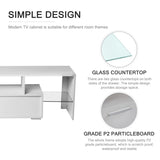 Nrizc White LED TV Stand for 75 Inch TV, High Gloss Entertainment Center with Storage Drawer, Console Table for Living Room, Bedroom Nrizc