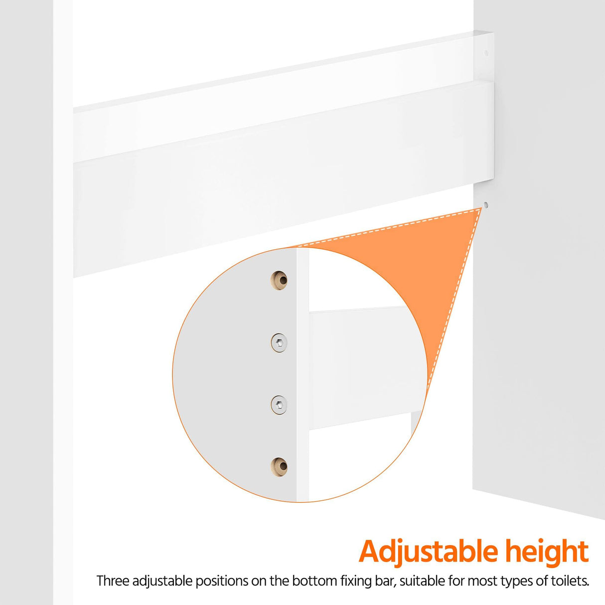 Yaheetech Over The Toilet Storage, Taller Bathroom Organizer Space-Saving Storage Cabinet with Adjustable Shelves and Double Doors, 77 in H, White Yaheetech