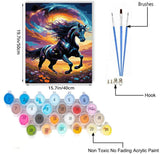 JUJUHOOD Black Horse Paint by Numbers Kit for Adults Beginner, Horse Paint by Number Kits for Adults on Canvas Animal with Paintbrushes and Acrylic Pigment 16x20 inch JUJUHOOD