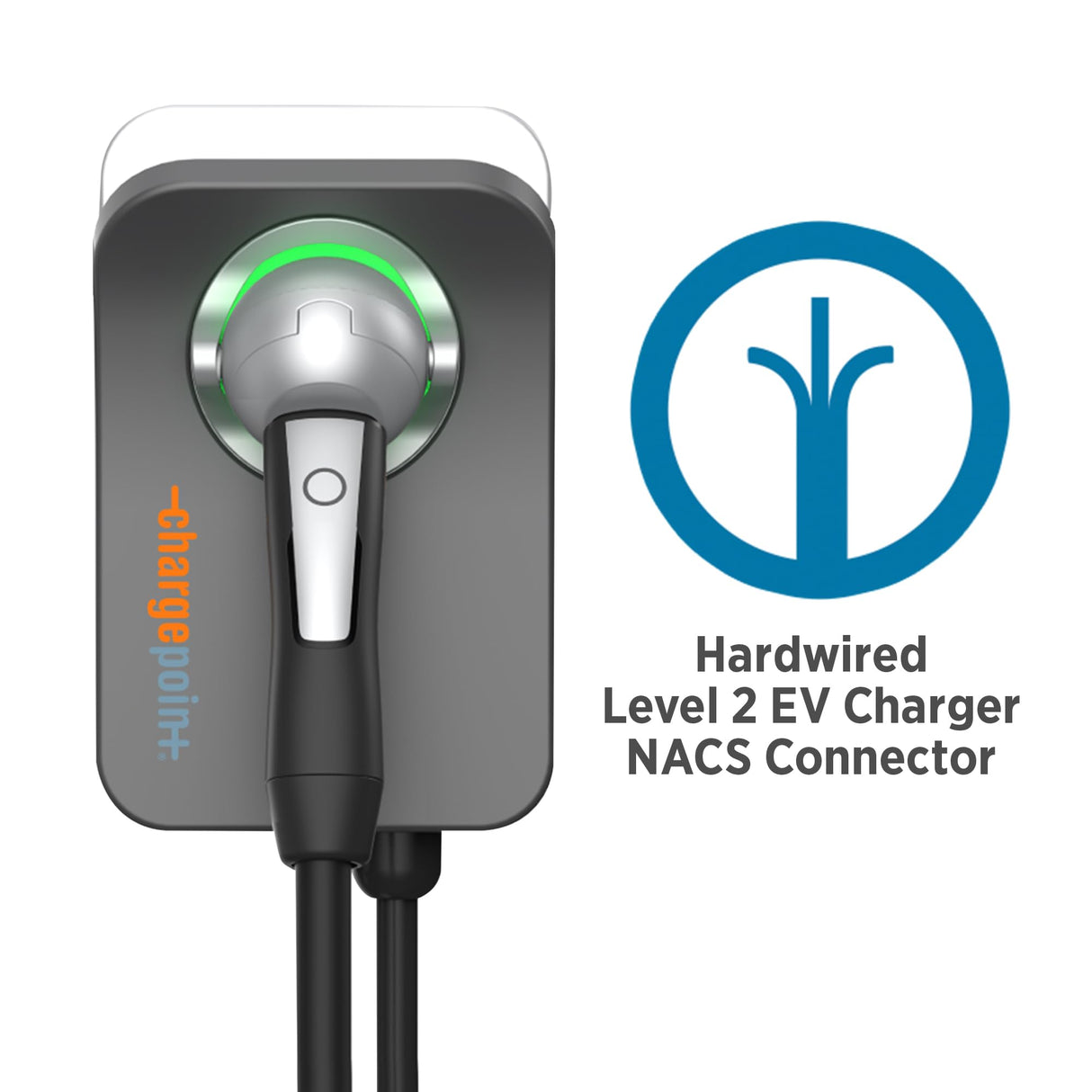 ChargePoint HomeFlex Level 2 EV Charger NACS, Hardwire Electric Car Charger Compatible with Tesla ChargePoint