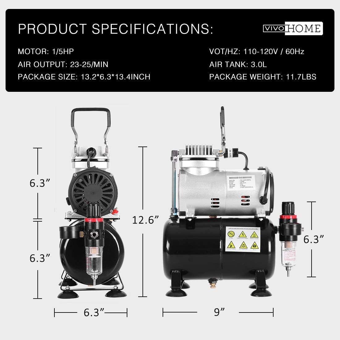 VIVOHOME 110-120V Professional Airbrushing Paint System with 1/5 HP Air Compressor and 1 Paint Sprayer with Upgraded 11 in 1 Combo Multifunctional Swing Away Clamshell Printing Sublimation Heat Press