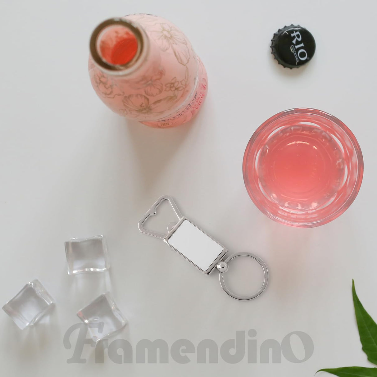 Framendino, 10 Pack Sublimation Blanks Keychains Metal Bottle Opener Transfer Sublimation Key Rings Framendino