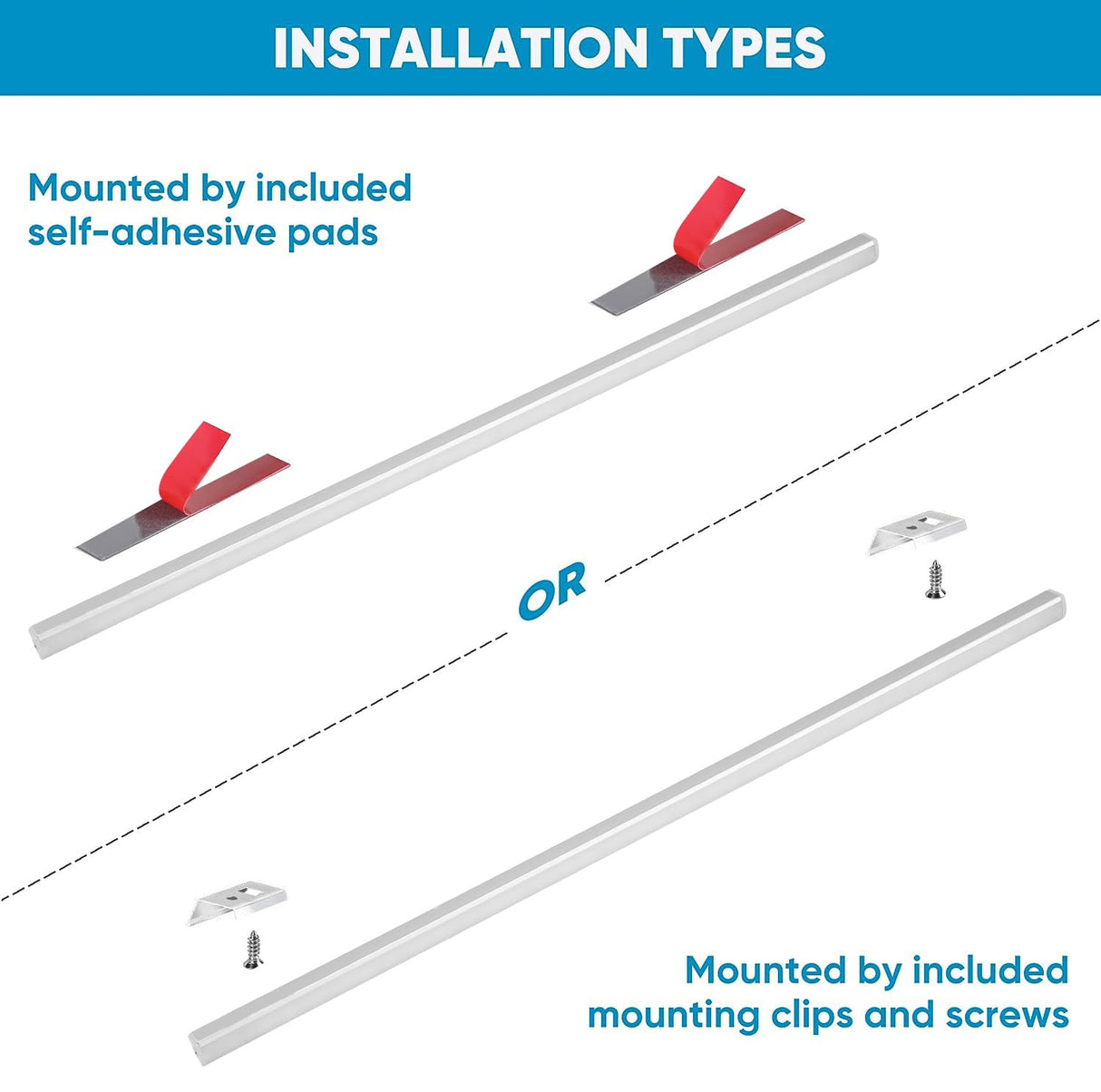 Cefrank V-Shape Under Cabinet Lighting Kit - 4pcs Sleeker 12" Dimmable LED Light Bars for Showcase Shelf Seamless Illumination - 1200lm, 12W - Pure White (6000K) Cefrank