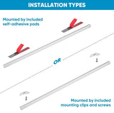 Cefrank V-Shape Under Cabinet Lighting Kit - 4pcs Sleeker 12" Dimmable LED Light Bars for Showcase Shelf Seamless Illumination - 1200lm, 12W - Pure White (6000K) Cefrank
