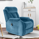 DAZONE Dark Blue Small Power Lift Recliner Chair for Elderly - Quiet Motor Electric Recliner with Overstuffed Comfort with Space-Saving Design for Living Room, Bedroom DAZONE