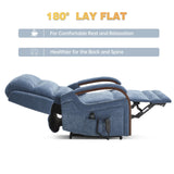 Trustyue Dual Motor Power Lift Recliner Chair, Lift Chair with Massage and Heat for Elderly, Lay Flat Recliner, Standing Assistance, Infinite Position Reclining, Living Room Chair, Chenille, Blue Trustyue