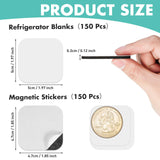 Frienda 150 Pcs Sublimation Magnet Blanks 1.97 x 1.97 x 0.16 Inch Sublimation Blank Refrigerator Magnets Decorative Square Fridge Magnet for Kitchen Wall DIY Metal Door Calendar Office Decoration Frienda