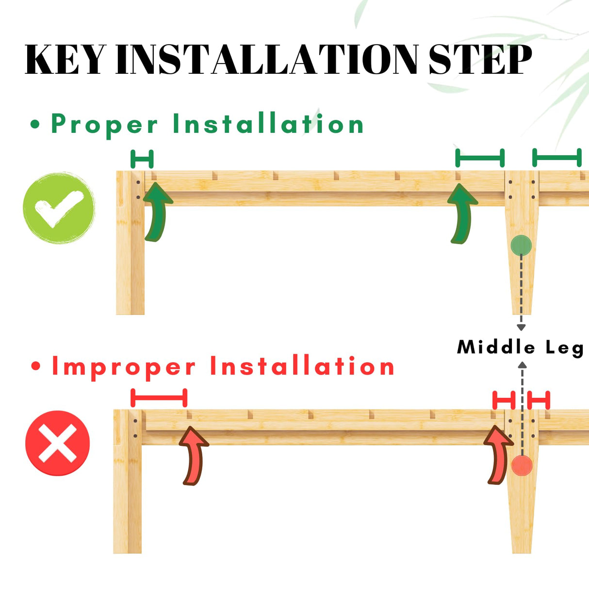 LAKKURI 12 Inch High Bamboo Wood King Size Bed Frame Platform, Steel Slat Support King Bed Frame, Sturdy, No Box Spring Needed, Easy Assembly, Noise Free LAKKURI