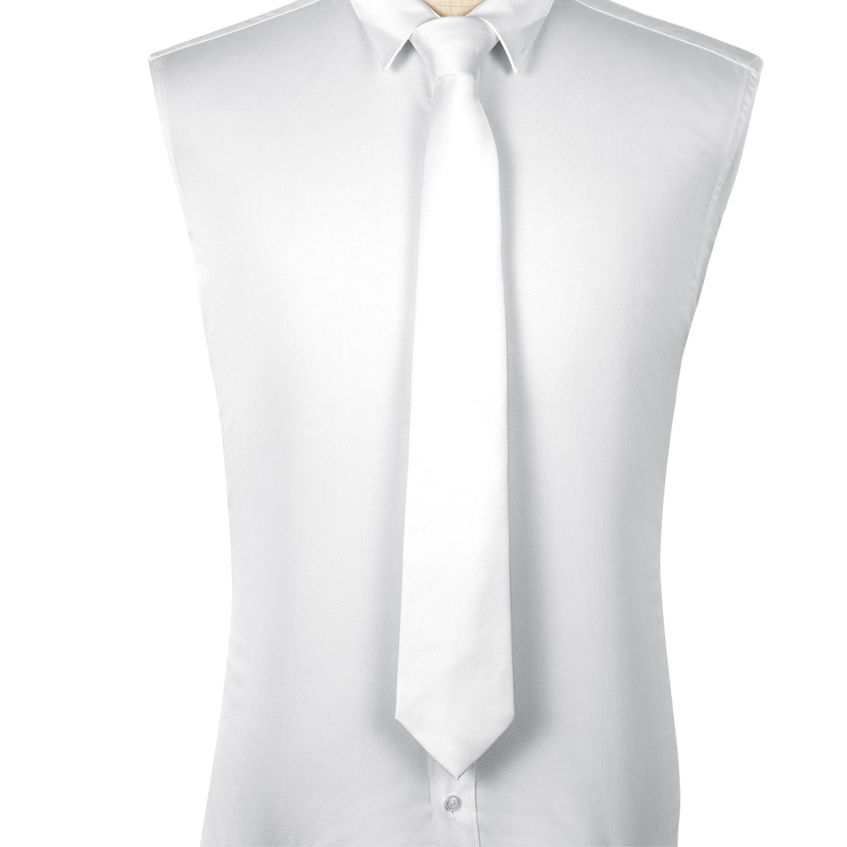 DecTwig Men's Ties Solid Color Formal Neckties 3.15" (8CM) White Ties For Men DecTwig