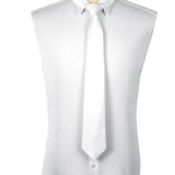 DecTwig Men's Ties Solid Color Formal Neckties 3.15" (8CM) White Ties For Men DecTwig