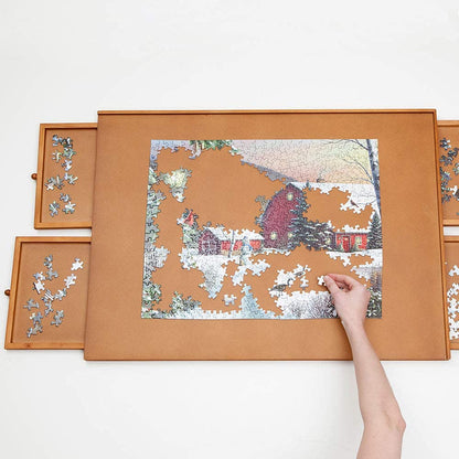 Bits and Pieces –Original Standard Wooden Jigsaw Puzzle Plateau-The Complete Puzzle Storage System - WoodArtSupply