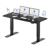 FLEXISPOT Electric Standing Desk 63 x 28 Inch Adjustable Height Desk Home Office Computer Workstation Sit Stand Desk, Black Top + Black Frame FLEXISPOT