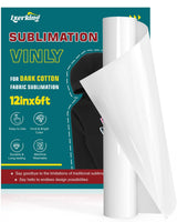 Lzerking Sublimation Htv for Dark Fabric 12in x 6ft Matte Sublimation Vinyl for Cotton Shirts, DIY Gifts, Easy Subli Heat Transfer Vinyl Compatible with xTool M1, Cricut Cutting Machines Lzerking