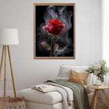 MOMDEDP 5D Rose Diamond Painting Kits for Adults Beginners, Red Flower Diamond Art Kit,DIY Full Round Drill Diamond Dot Gem Art Kits for Adults,Home Wall Decor 12x12 Inch MOMDEDP