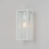 Globe Electric 44836 Bowery 1-Light Outdoor Indoor Wall Sconce, Matte White, Clear Glass Shade, Bulb Not Included Globe Electric