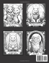 Tarot Cats Coloring Book: Cats Representing Tarot Cards | Astrology and Divination Kitty Images | Coloring Pages to Help Relax/Relieve Stress Majosta