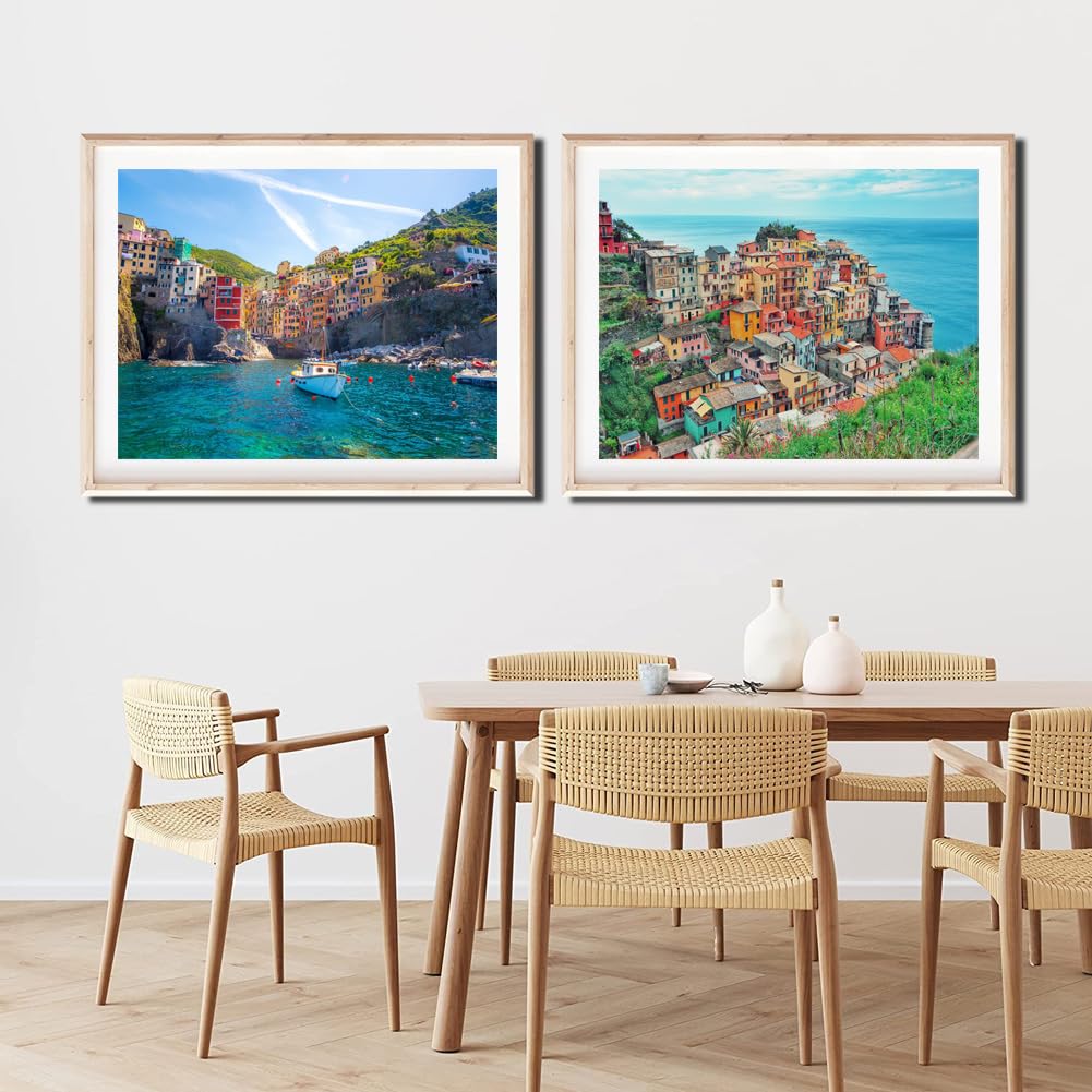 CHUNXIA Paint by Numbers Kit for Adults Beginner,2 Pack Rolled Canvas Wall Art Painting by Numbers Kit Seaside Painting Decor Packaged in a Nice Box,12x16inch(155-156) CHUNXIA