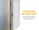SnapSafe In Wall Tall Safe, Light Grey, 75414 - Hidden Gun Safe Provides Security for your Firearms & Valuables, Keypad Entry - Fits Between 2 Wall Studs, Flush Mount, Ideal for Home, Office SnapSafe
