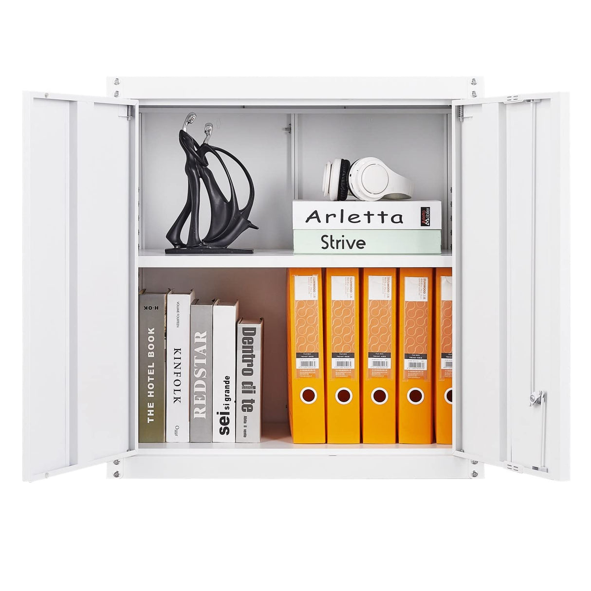 LUCYPAL Metal Wall Storage Cabinet with Shelves,Garage Wall Mounted Steel Storage Cabinet with Locking Doors for Garage,Home,Office,Kitchen,White LUCYPAL