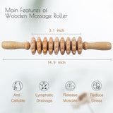 Wooden Massage Roller Wood Therapy Massage Tools for Body Shaping, Anti Cellulite Wood Roller Masssager, Manuel Wooden Fascia Massage Roller, Wood Body Sculpting Tools, Wood Body Massage Roller cococar