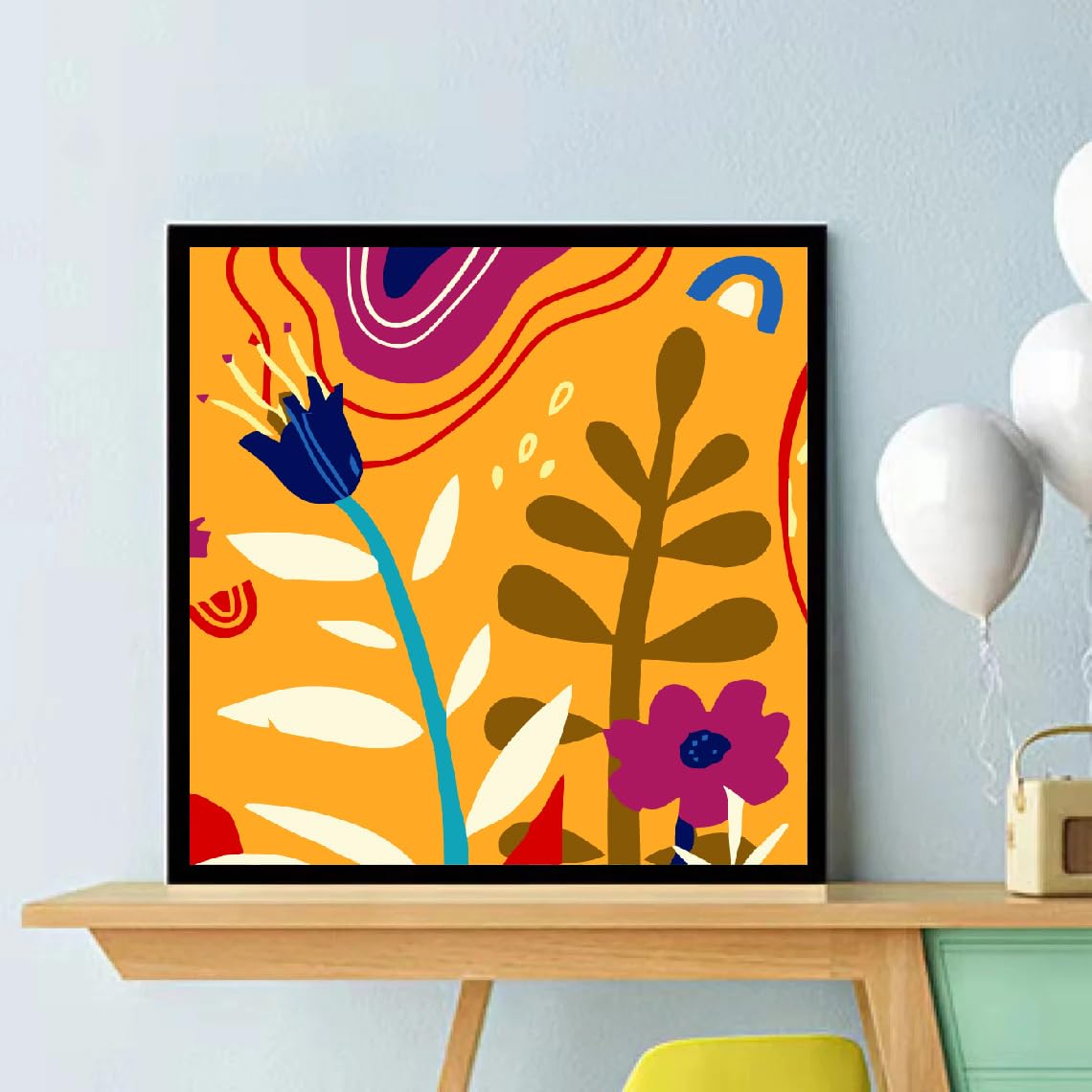 Ammklfh 2 Pack Framed Paint by Numbers kit for Adults,Easy Acrylic Boho Paint by Numbers Kits on Canvas,Paint by Number for Adults Beginners for Home Wall Decor (8x8inch), BKH82+BKH83 Ammklfh