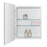 IDYLLOR Bathroom Medicine Cabinet with Beveled Edge Mirrored Door 14 x 18 inch, Recessed or Surface Mount, with Adjustable Glass Shelves IDYLLOR