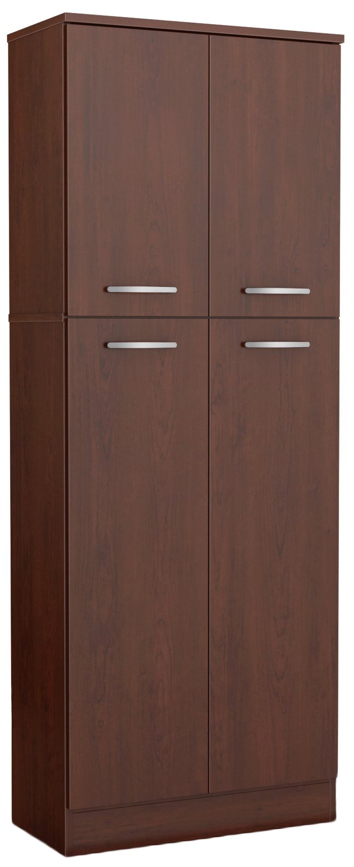 South Shore, Royal Cherry 4-Door Storage Pantry with Adjustable Shelves South Shore