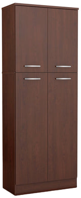 South Shore, Royal Cherry 4-Door Storage Pantry with Adjustable Shelves South Shore