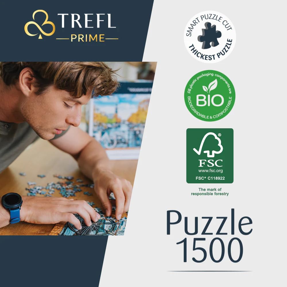 Trefl Wanderlust: Charming Central Park, New York 1500 Piece Jigsaw Puzzle Prime 33"x23" Thick Cardboard, BIO, ECO, New York, Travel, Creative Entertainment for Adults and Children from 12 Years Old Trefl