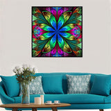 Peeua 5D Mandala Diamond Painting Kits for Adults, DIY Diamond Art Full Drill Cross Stitch Embroidery Crafts for Home Decor (14 x 14 in) (Green) (PTM) Peeua