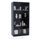 ZORPLIX Display Cabinet with LED Lights, Glass Display Case Cabinet with 4-Tier Shelves, Curio Cabinet with 2 Glass Doors, Storage Cabinet for Collectibles, Living Room ZORPLIX