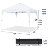 Yaheetech 10x10 Pop Up Canopy Tent with Vent, Easy Set Up Tent, Instant Sun Shelter Canopy with Wheeled Bag, 4 Sandbags, 12 Stakes & 4 Ropes, for Parties, Beach, Outdoor, White Yaheetech
