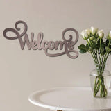 CREATCABIN Welcome Wood Cutout Sign Word Sculpture Wood Sign Unfinished Laser Cut Wooden Welcome Wall Art Decoration Hanging Rustic for Home Porch Wedding Party Classroom Farmhouse 6x12Inch CREATCABIN