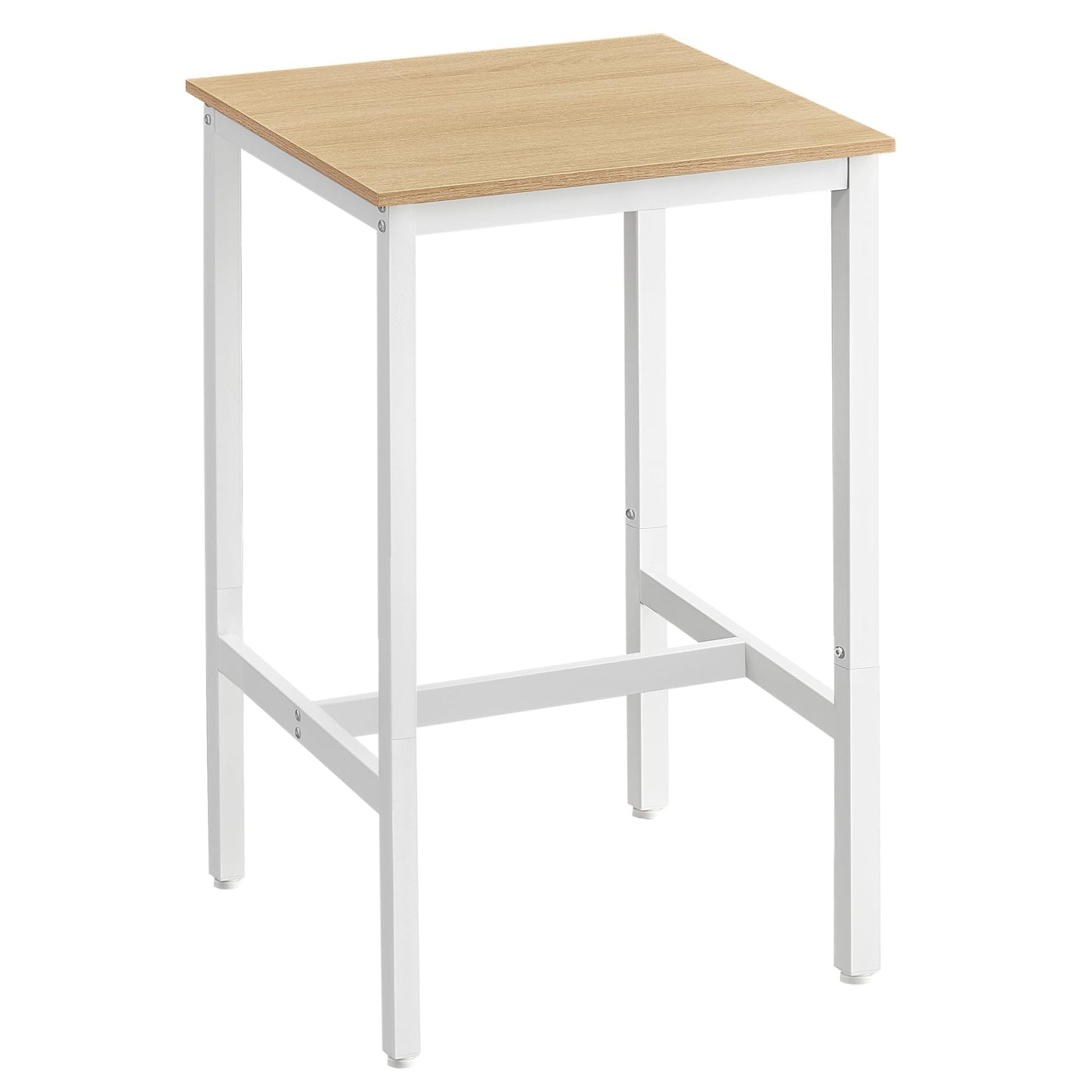 VASAGLE High Top Bar Table – Compact Oak Beige and White Kitchen & Pub Table for Narrow Spaces