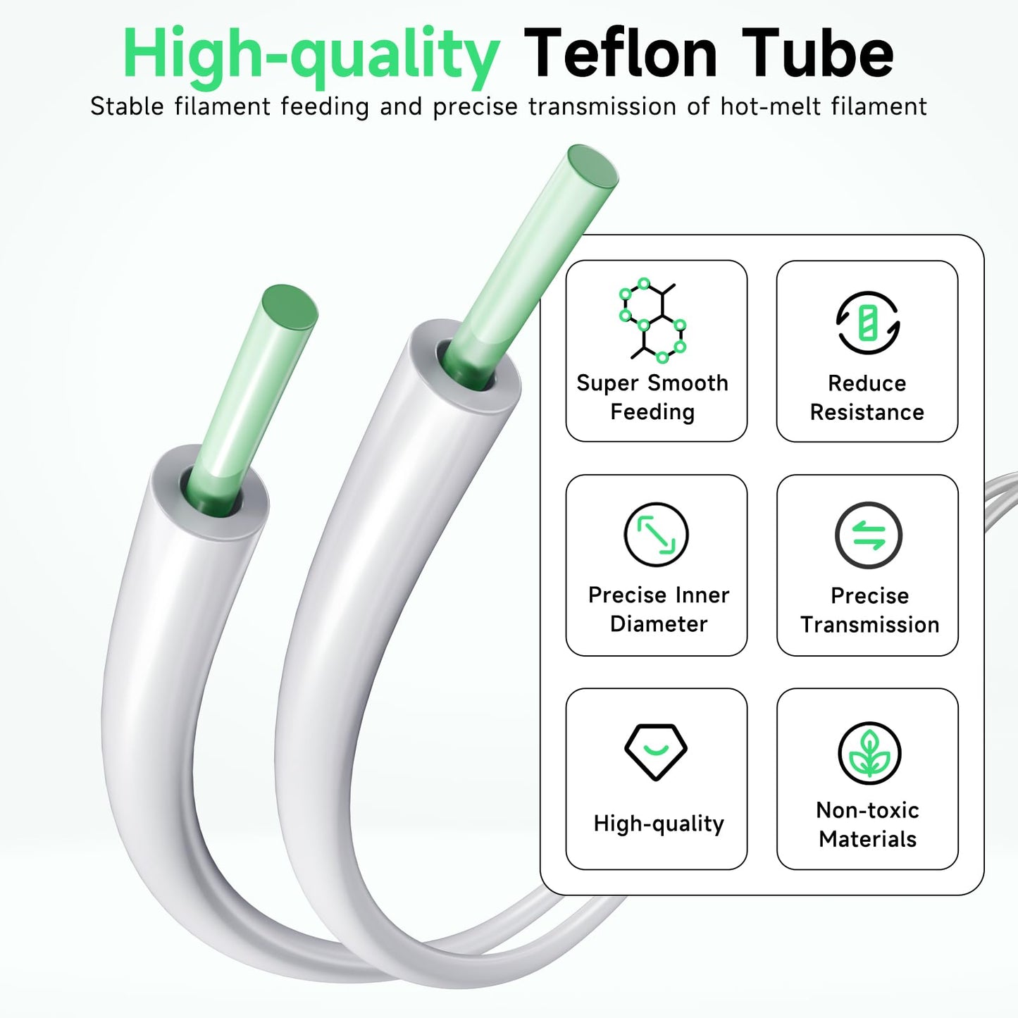 YOOPAI PTFE Teflon Tubing 5M with Cutter, 2.5mm ID × 4mm OD PTFE Teflon Tube Fits Direct Drive Extruder 3D Printer, for Bambu Lab A1/A1 mini/P1P/P1S/X1C for Creality K1/K1 Max/Ender 3 V3 (Whi - WoodArtSupply