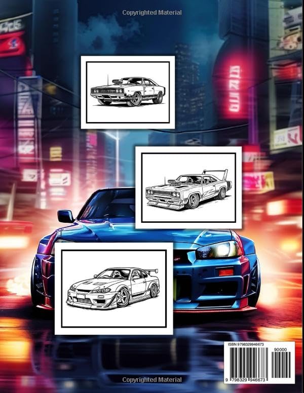 Legendary Movie Cars Coloring Book: Unleash Creativity with Legendary Movie Cars - A Fun and Engaging Coloring Book for Kids Teens and Adults ... patterns for car enthusiasts! Tuning car art