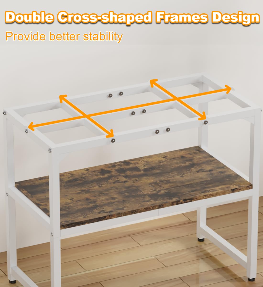 Mondazie 20 Gallon High Rimless Fish Tank Stand with Shelf for Storage, 2 Tiers Metal Aquarium Stand, Breeder Tank Turtle Reptile Terrariums Stand Rack for Home Office, 24" L x 12" W x 20.5" H, White Mondazie