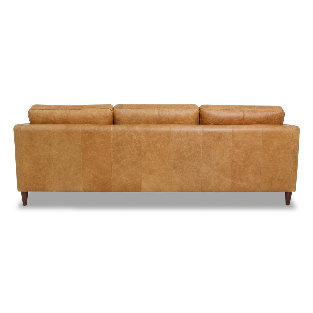 Ashcroft Furniture Co Brown Leather Reclining Couch Sofa - Mid Century Modern Button Tufted Left Facing Power Recliner Couches for Living Room, Apartment, Loft, and Office, Ludwig Ashcroft Furniture Co
