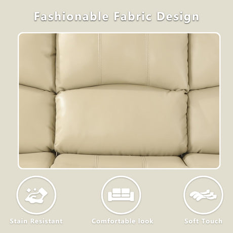Caberryne Leather Loveseat Recliner Sofa，Leather Recliner Sofa Set for Living Room Furniture Sets，Beige Double Recliner Loveseat for Living Room/Office/Theater Seating/Rv(Loveseat Recliner) Caberryne