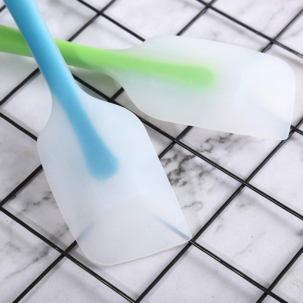 HiramWare Silicone Spatula Set of 4 - Heat Resistant Flexible Spatula 450F with Stainless Steel Core - Food Grade Premium Good Grip Kitchen Utensils - Seamless, Heavy Duty, BPA Free, Dishwasher Safe HiramWare