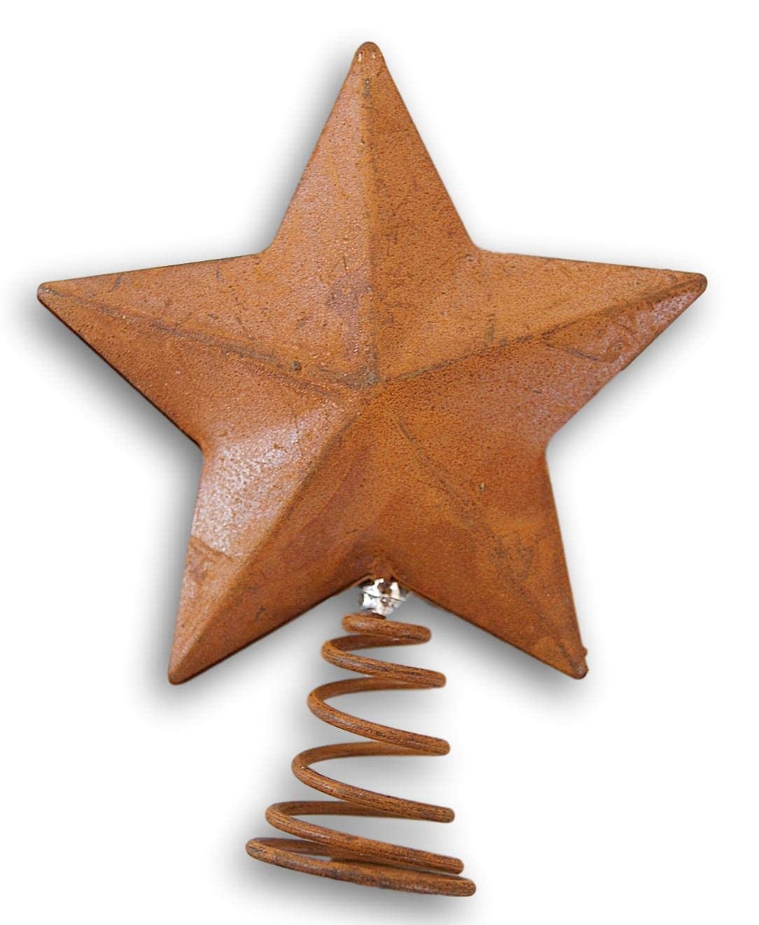 Rust Metal Star Mini Tree Topper - 2.75 Inches, Brown